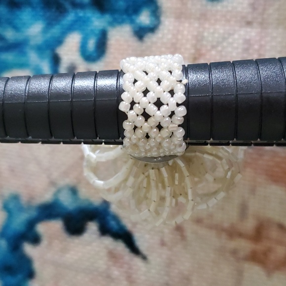 Vintage Beaded Flower Cluster Ring - Picture 9 of 16